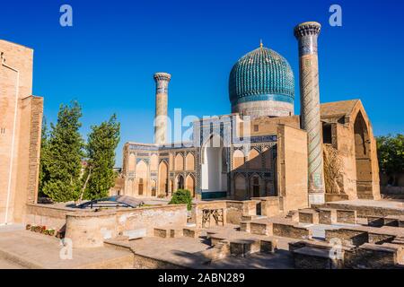 Gur-e Amir oder Guri Amir (Grab des König), ein mausoleum der Asiatischen Eroberer Tamerlan in Samarkand, Usbekistan. Stockfoto