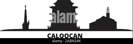 Philippinen, Caloocan City Skyline isoliert Vector Illustration. Philippinen, Caloocan reisen Stadtbild mit Referenzmarken Stock Vektor