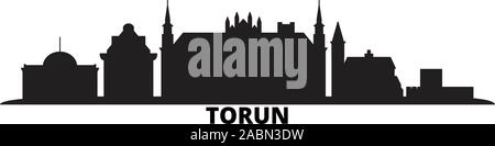 Polen, Torun Skyline der Stadt isoliert Vector Illustration. Polen, Torun reisen Stadtbild mit Referenzmarken Stock Vektor