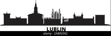 Polen, Lublin Skyline der Stadt isoliert Vector Illustration. Polen, Lublin reisen Stadtbild mit Referenzmarken Stock Vektor