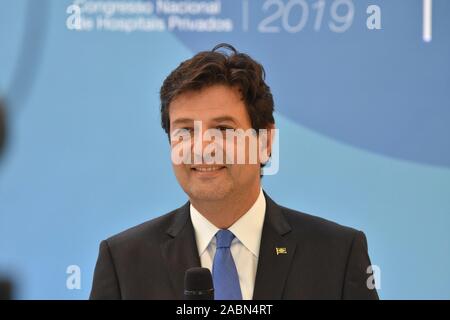 Sao Paulo, Brasilien. 28. Nov 2019. SÃO PAULO, SP - 28.11.2019: O BRASIL KEINE GESCHÄFTSTÄTIGKEITEN - Luiz Henrique Mandetta, Minister für Gesundheit, beteiligt sich an der Nationalen Kongress der Private Krankenhäuser, (CONAHP) Dieser Donnerstag, (28) in São Paulo. (Foto: Roberto Casimiro/Fotoarena) Credit: Foto Arena LTDA/Alamy Live News Credit: Foto Arena LTDA/Alamy leben Nachrichten Stockfoto