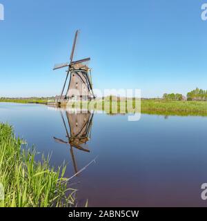 Wasser pumpen Mühle "De Molen, Achtkante Groot-Ammers, Zuid-Holland Stockfoto