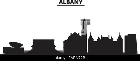 United States, Albany Skyline der Stadt isoliert Vector Illustration. United States, Albany Reisen schwarz Stadtbild Stock Vektor