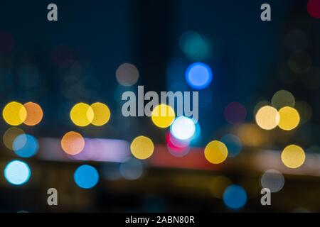 Die Lichter der Stadt bokeh Farbkreis Hintergrund Klein Stockfoto