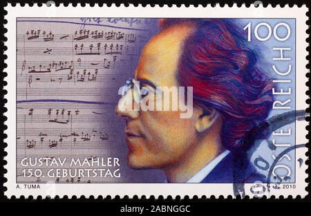 Porträt von Gustav Mahler auf Briefmarke Stockfoto