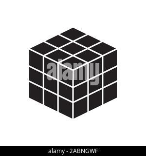 Vector schwarz Symbol. Vektor cube Spielzeug Puzzle, 4x4-Quadrat. Mechanische puzzle Spielzeug. Vector Illustration auf weißem Hintergrund. Element der Baby- und zu Stock Vektor