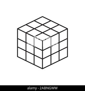 Vektor Linie, lineare Symbol. Vektor cube Spielzeug Puzzle, 4x4-Quadrat. Mechanische puzzle Spielzeug. Vector Illustration auf weißem Hintergrund. Element von Baby Stock Vektor