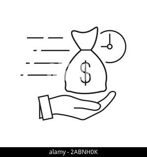 Einfach und schnell Darlehen schnell Geld Vorsehung Symbol vektor Illustration. Einfach instant Credit, Darlehen, schnelles Geld Symbol, Finanzen dünne Linie Symbol für w Stock Vektor