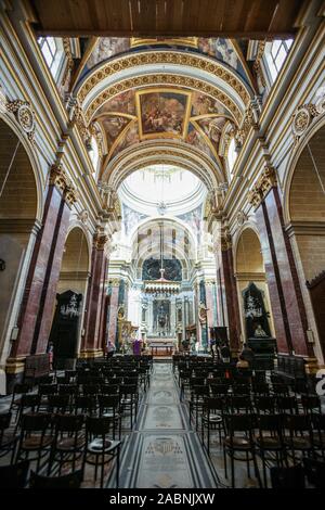 St. Paul's Cathedral, Mdina, Malta. Innenansicht der römisch-katholische Kathedrale, St. Paul's, in Mdina, Malta. Stockfoto