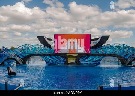 Orlando, Florida. November 22. 2019. Fantastisch Ein Ozean Show in Seaworld Stockfoto
