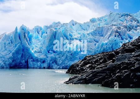 Chile, Gletscher im Torres del Paine NP - Patagonien Stockfoto