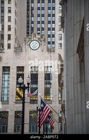 Fassade des Chicago Board of Trade Building, Art-Deco-Wolkenkratzer in 1930, Chicago, Illinois, USA Stockfoto