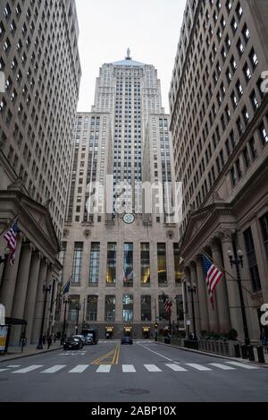 Fassade des Chicago Board of Trade Building, Art-Deco-Wolkenkratzer in 1930, Chicago, Illinois, USA Stockfoto