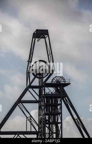 Corwall Mining Trail - Devoran nach Portreath - Pit Head Winding Gear South Crofty Stockfoto