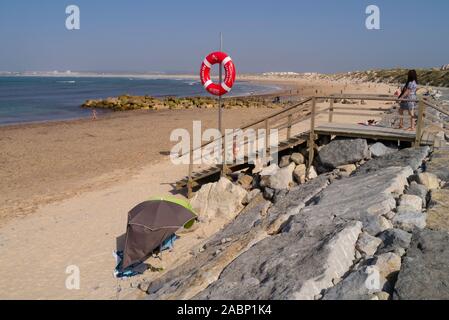 Gamboa Strand in Peniche Portugal Stockfoto