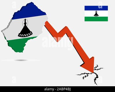 Lesotho Wirtschaftskrise Vektor-illustration Eps 10. Stock Vektor