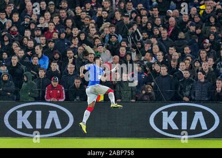 Rotterdam, Niederlande. 28 Nov, 2019. ROTTERDAM, 24-11-2019, Stadion De Kuip, Fußball, Förster Spieler Alfredo Morelos Kerben 1-1 während des Spiels Feyenoord - Förster Credit: Pro Schüsse/Alamy leben Nachrichten Stockfoto