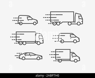 Transportsymbol eingestellt. Transport, Liefersymbol. Vektorgrafik Stock Vektor