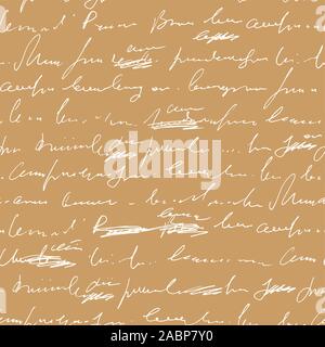 Handschriftliche Zusammenfassung Text mit Irrtümer und Druckfehler nahtlose Muster, Vektor monochrome Skript Hintergrund, scribbles und Blots in eine andere Gruppe Stock Vektor