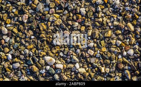 Muster der Pebble Stones zusammen geklebt, dekorative Architektur Hintergrund Stockfoto