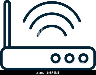 Router Technologie signal Internet der Dinge Symbol Leitung Vector Illustration Stock Vektor