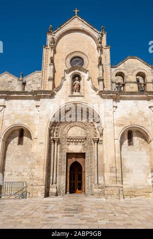 Kirche des Heiligen Johannes des Täufers (Chiesa di San Giovanni Battista) in der Via San Biagio in der Sassi von Matera, Basilikata, Süditalien Stockfoto