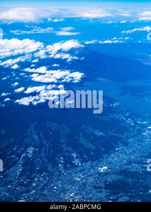 Mount Fuji und Gotemba Stadt, Luftaufnahme Stockfoto