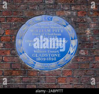 Blaue Plakette außerhalb von Chatham House, St. James's Square, London Stockfoto