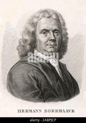 HERMAN BOERHAAVE (1668-1738), deutscher Botaniker und Arzt Stockfoto