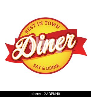 Diner vintage Sign Label retro Stock Vektor