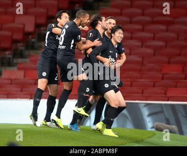 London, Großbritannien. 28 Nov, 2019. LONDON, Großbritannien, 28. NOVEMBER Daichi Kamada während Europa League Gruppe F zwischen Arsenal und Eintracht Frankfurt im Emirates Stadium, London, England am 28. November 2019. Credit: Aktion Foto Sport/Alamy leben Nachrichten Stockfoto