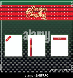 Frohe Weihnachten Banner Design. Helle Vector Illustration. Stock Vektor