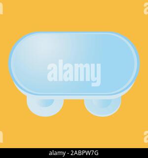 Blauer Tisch mit weißen Glanz. Blick von oben. Stock Vektor