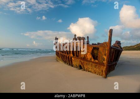 Das Wrack der "aheno' einmal ein Luxus Passagierschiff, das der Trauer im Juni 1935 kam. Das Wrack wurde für die Bombardierung der Praxis während des Zweiten Weltkrieges verwendet Stockfoto