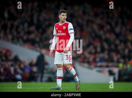 London, Großbritannien. 28 Nov, 2019. Gabriel Martinelli von Arsenal während der UEFA Europa League Spiel zwischen Arsenal und der Frankfurter Eintracht im Emirates Stadium, London, England am 28. November 2019. Foto von Andrew Aleks/PRiME Media Bilder. Credit: PRiME Media Images/Alamy leben Nachrichten Stockfoto