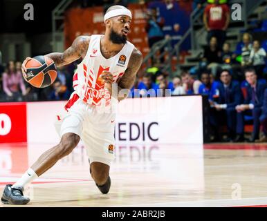 Belgrad, Serbien. 28 Nov, 2019. Lorenzo Braun von Crvena Zvezda mts Belgrad in Aktion. Credit: Nikola Krstic/Alamy leben Nachrichten Stockfoto