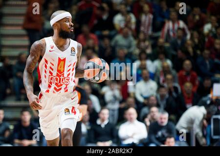 Belgrad, Serbien. 28 Nov, 2019. Lorenzo Braun von Crvena Zvezda mts Belgrad vorwärts kommt. Credit: Nikola Krstic/Alamy leben Nachrichten Stockfoto