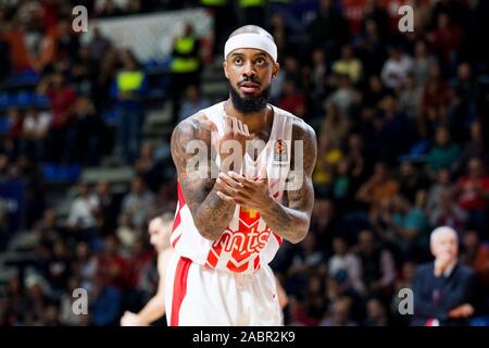 Belgrad, Serbien. 28 Nov, 2019. Lorenzo Braun von Crvena Zvezda mts Belgrad reagiert. Credit: Nikola Krstic/Alamy leben Nachrichten Stockfoto