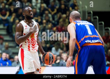 Belgrad, Serbien. 28 Nov, 2019. Charles Jenkins von Crvena Zvezda mts Belgrad Gesten. Credit: Nikola Krstic/Alamy leben Nachrichten Stockfoto
