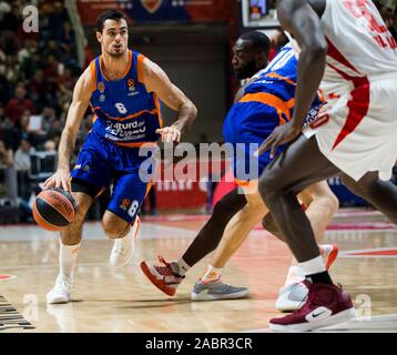Belgrad, Serbien. 28 Nov, 2019. Alberto Abalde von Valencia Warenkorb Laufwerke in den Warenkorb. Credit: Nikola Krstic/Alamy leben Nachrichten Stockfoto