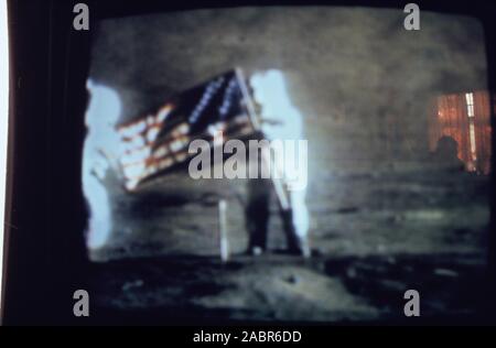 Apollo 11 - FlagTeleclip Stockfoto