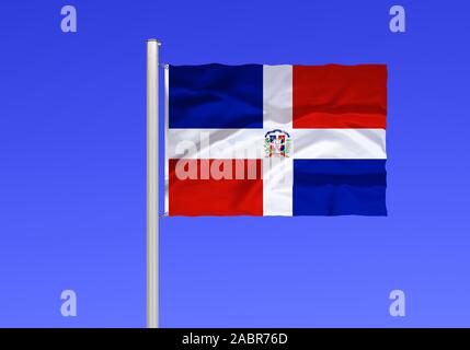Flagge von Dominikanische Republik Stockfoto