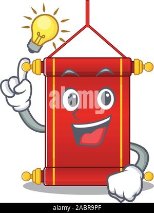 Haben Sie eine Idee süß chinesische Schriftrollen auf einem Cartoon Stil Stock Vektor