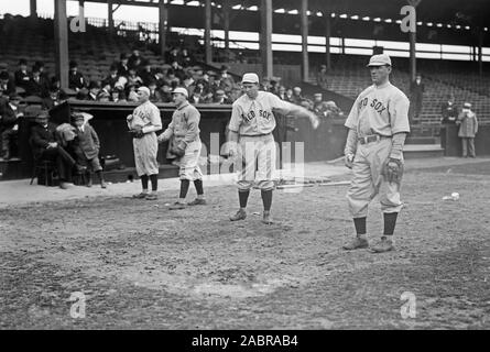 Vintage Baseball Spieler - Duffy Lewis, Larry Gardner, Tris Speaker, Heinie Wagner, Boston AL Ca. 1912 Stockfoto