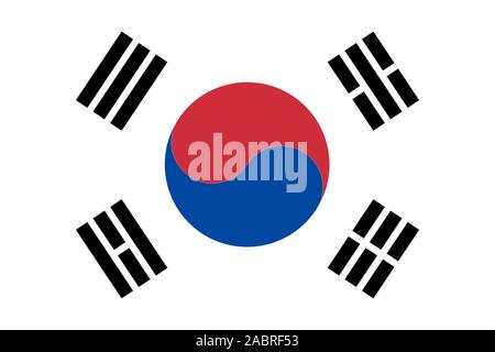 Korea Flagge. Nationalflagge von Südkorea. Vector Illustration. Stock Vektor