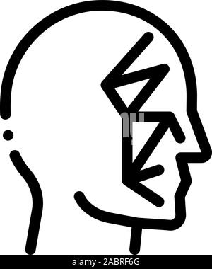 Gesicht Scan durch Punkte Punkt Projektoren Symbol Vektor Kontur Abbildung Stock Vektor