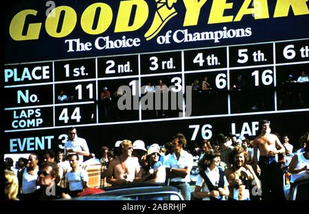 Brandshatch - good-year Anzeiger Sign-Foto auf Rennstrecke von Harry in England 1979 Stockfoto