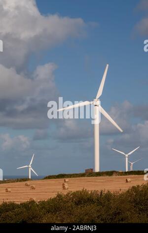 Windparks in Feldern in England Stockfoto