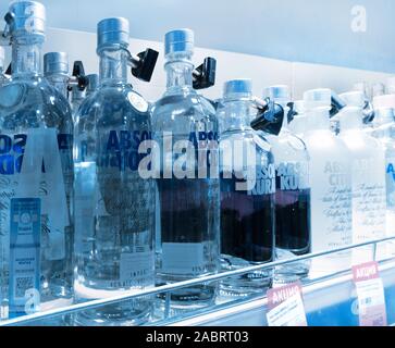 Die Absolut Wodka, auf Verkauf Stockfoto