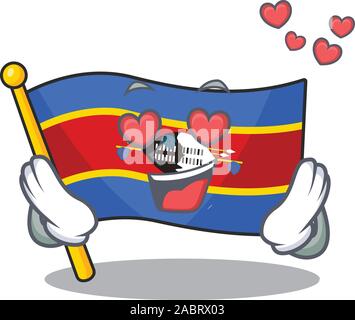 Falling In Love Happy cute Flagge Swasiland cartoon Design Stock Vektor